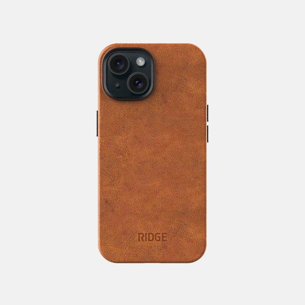 Everyday Phone Case - iPhone 15 - Tobacco Brown Leather