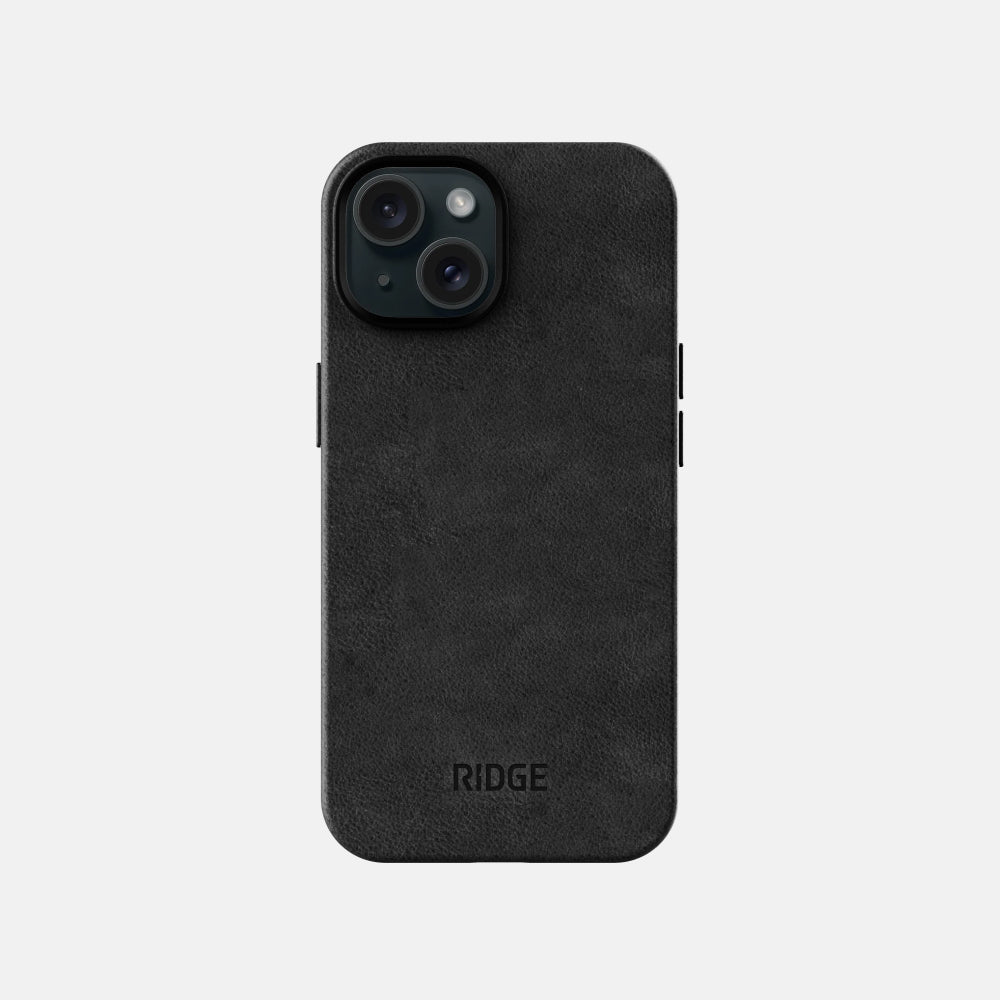 Everyday Phone Case - iPhone 15 - Midnight Black Leather