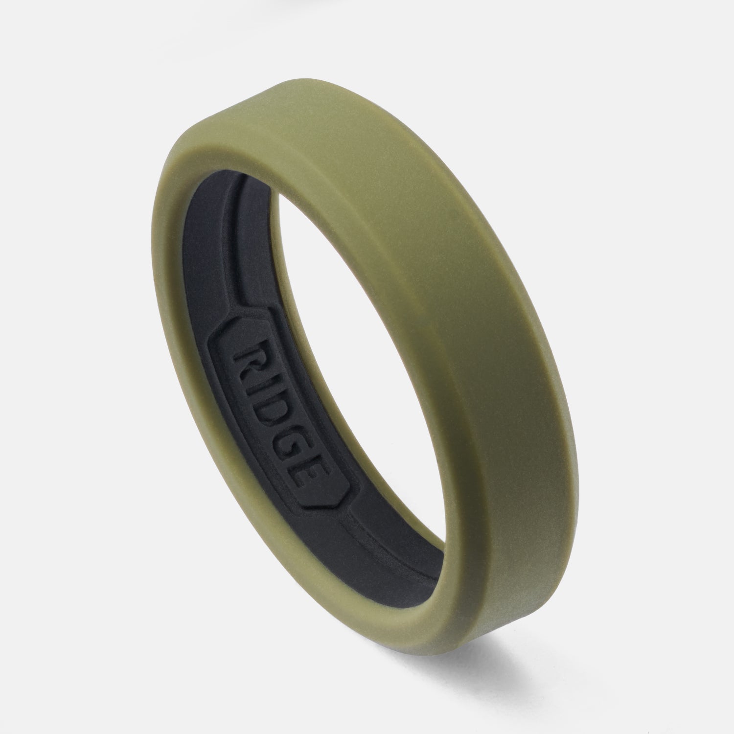 Ridge 6mm Silicone Ring Set - Matte Olive